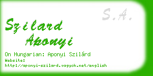 szilard aponyi business card