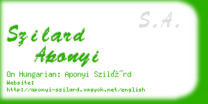 szilard aponyi business card